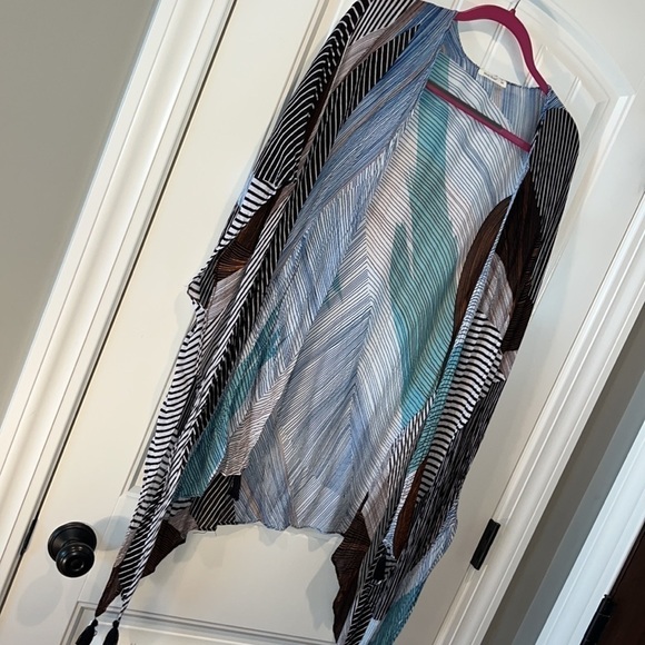 Beautiful soft lightweight caftan kimono or swim coverup ones size Moss Rose - Picture 8 of 10